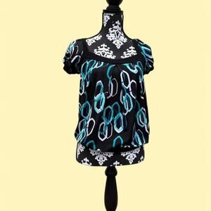 ✿ Wrapper Geometric Print Blouse ✿